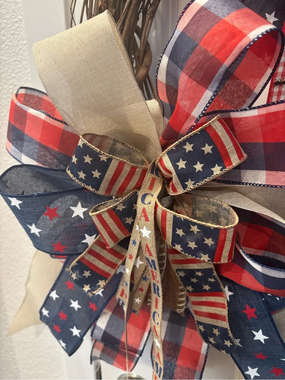 BOGO BOW SALE Primitive Rustic Farmhouse Bow Multi-seasonal AmericaXL Final Sale